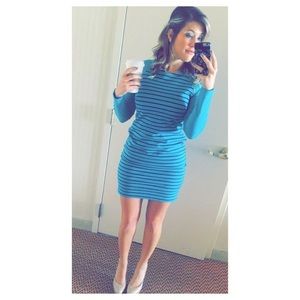 Michael Kors Authentic Teal bodycon dress